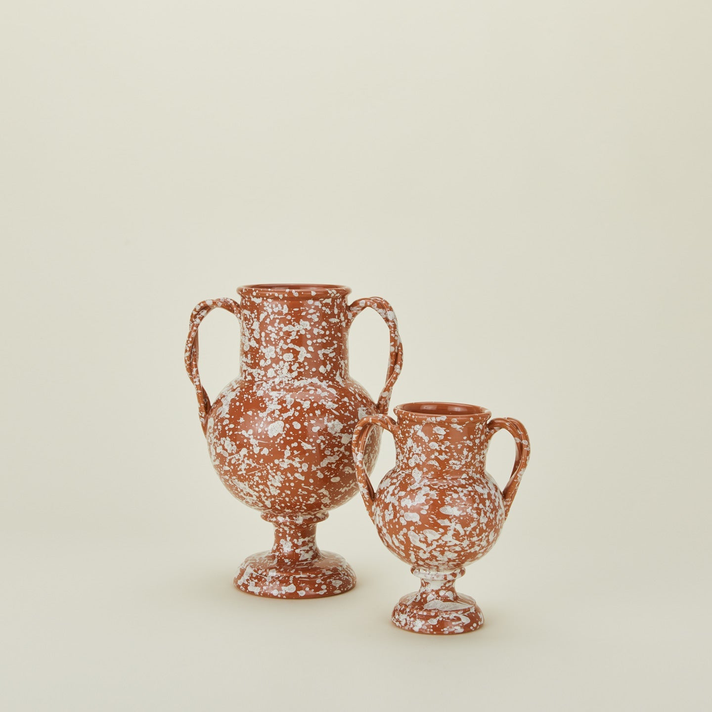 Splatter Verona Vase - Terracotta/Cream