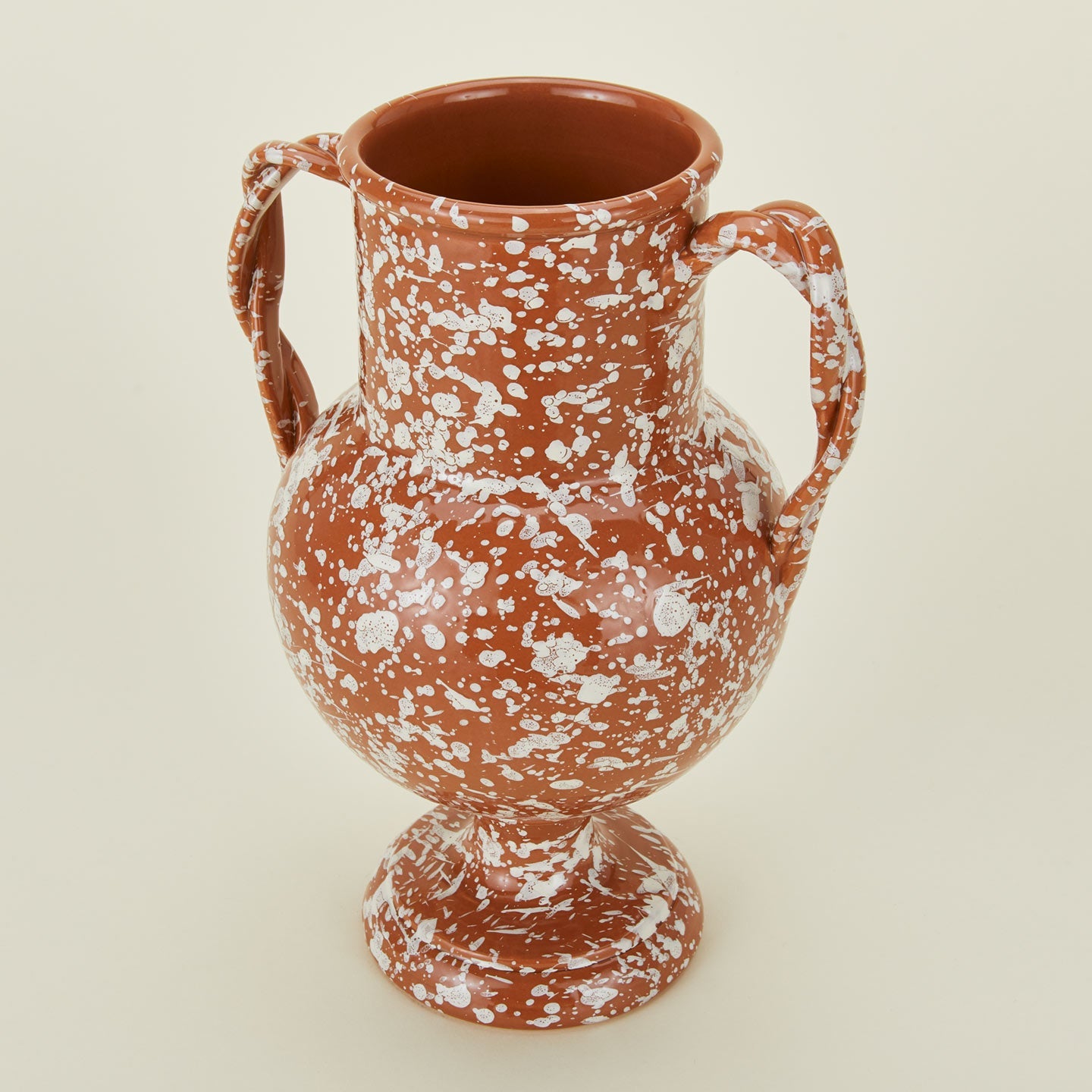 Splatter Verona Vase - Terracotta/Cream