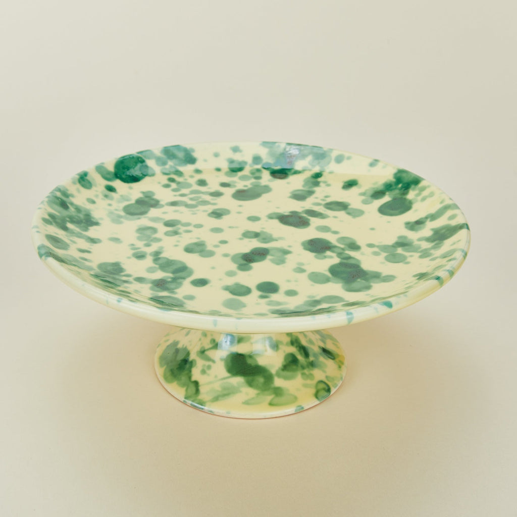 Splatter Cake Stand - Yellow/Green