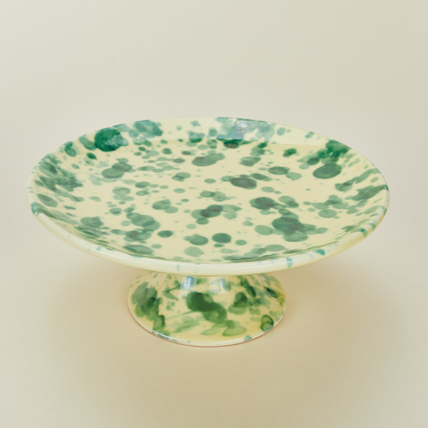Splatter Cake Stand - Yellow/Green