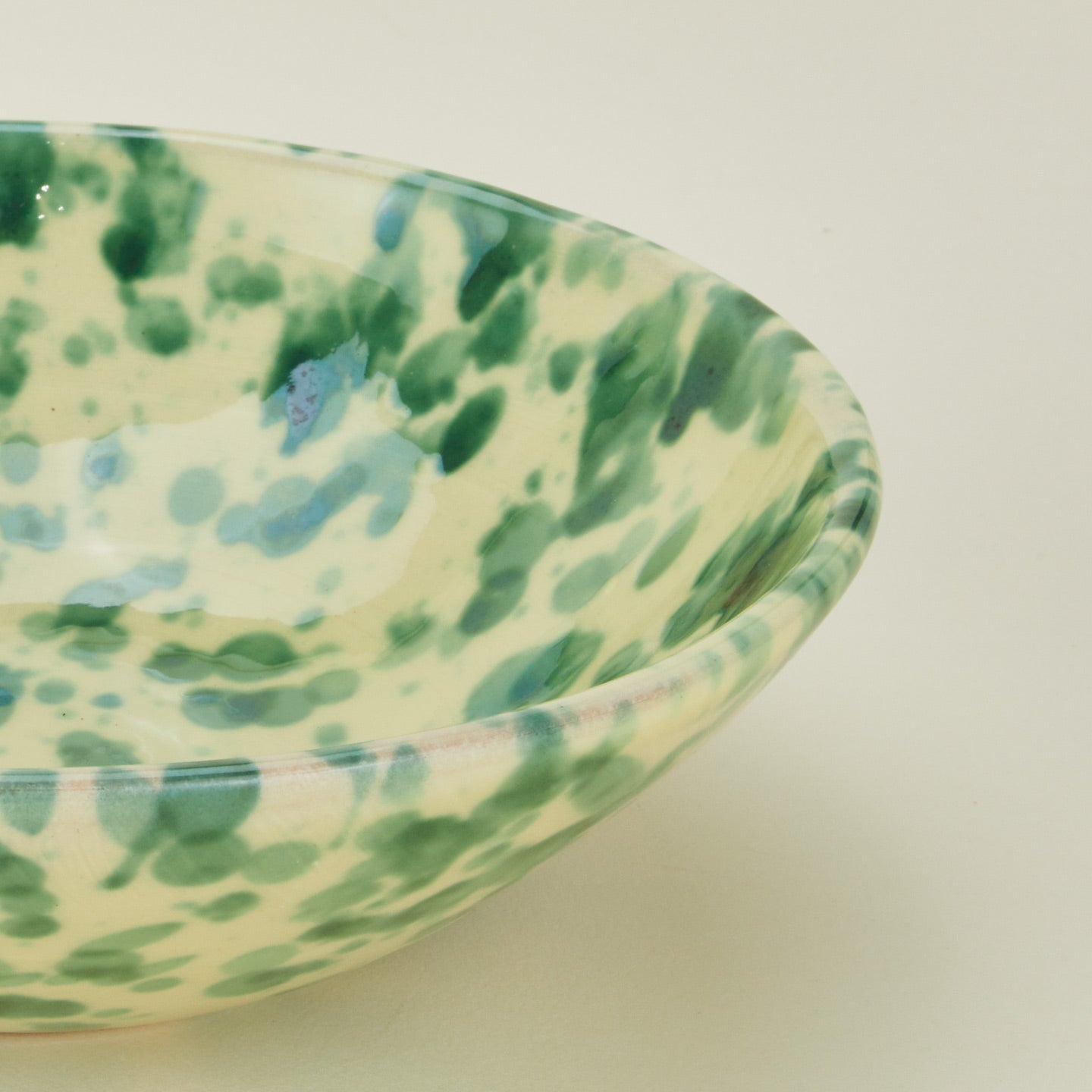 Splatter Low Bowl - Yellow/Green