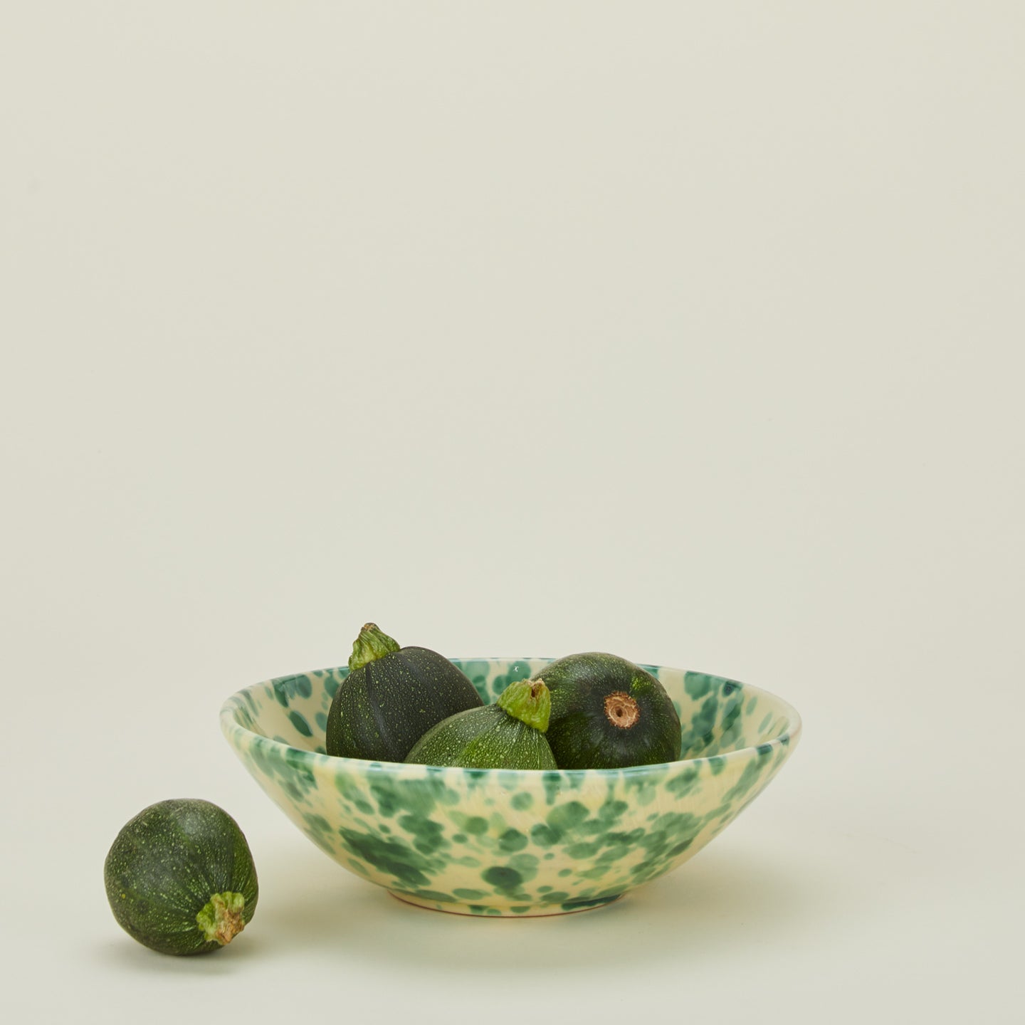 Splatter Low Bowl - Yellow/Green