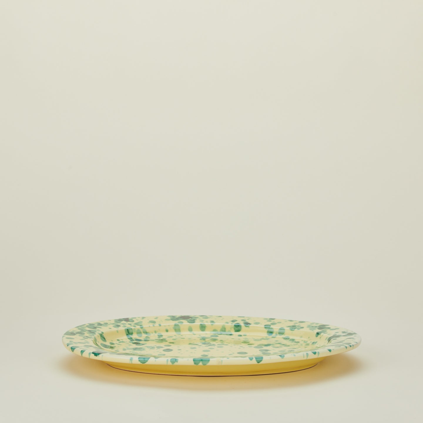 Splatter Oval Platter - Yellow/Green