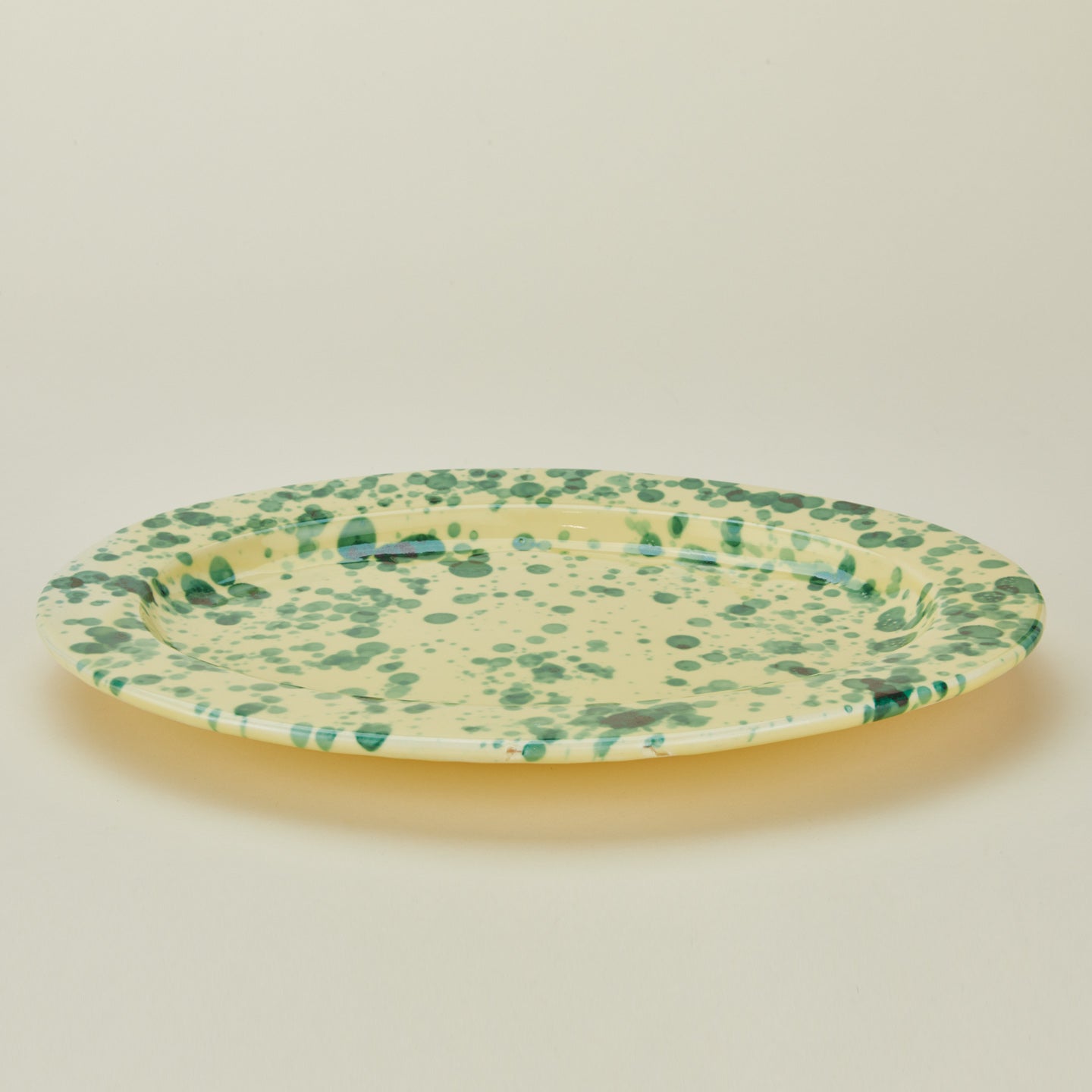 Splatter Oval Platter - Yellow/Green