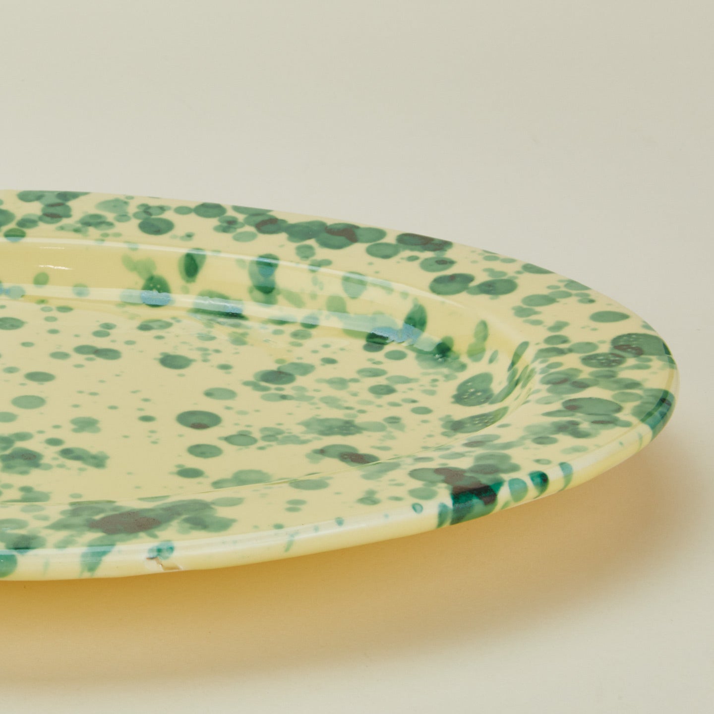 Splatter Oval Platter - Yellow/Green