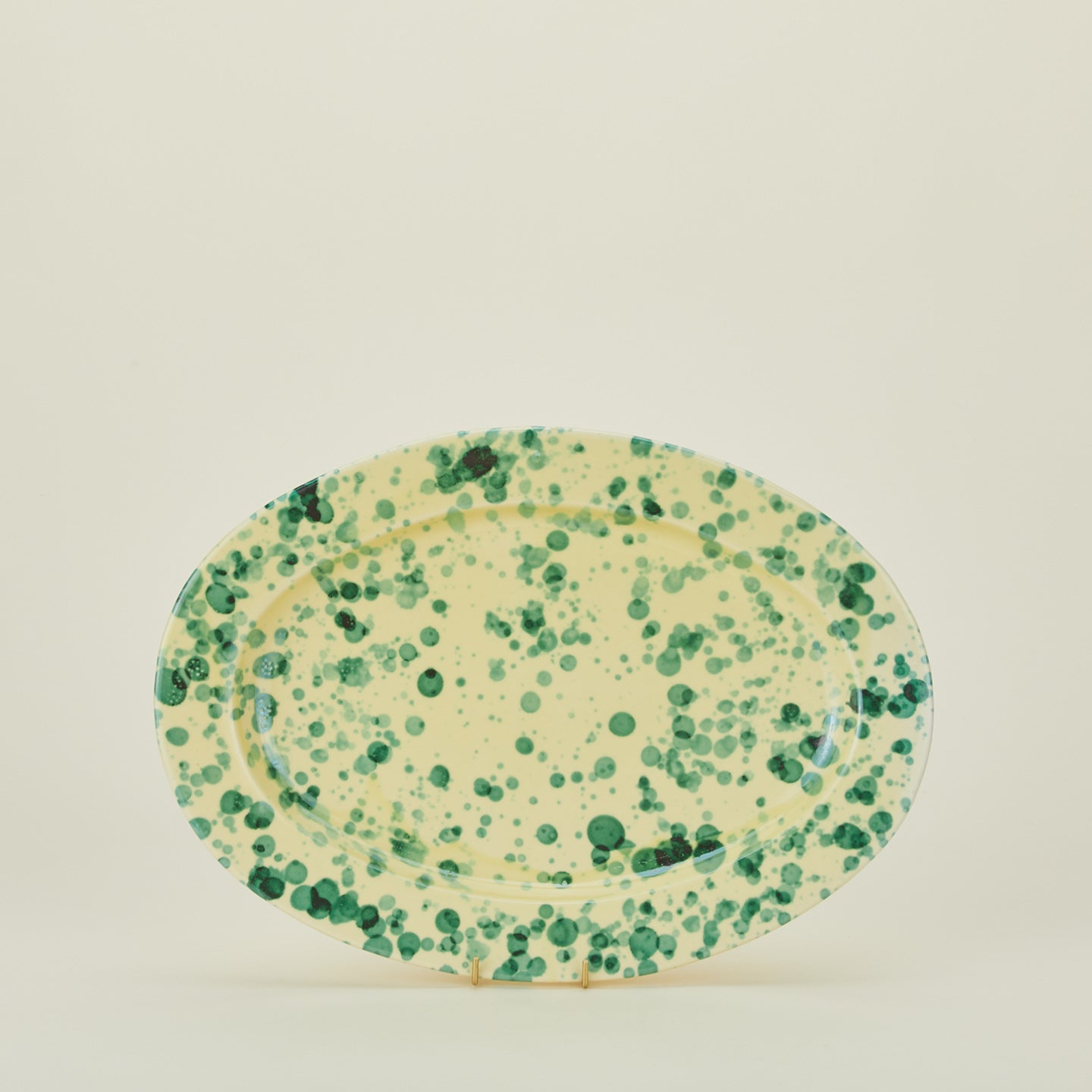 Splatter Oval Platter - Yellow/Green