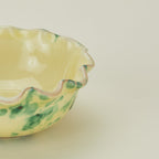 Splatter Scallop Bowl - Yellow/Green