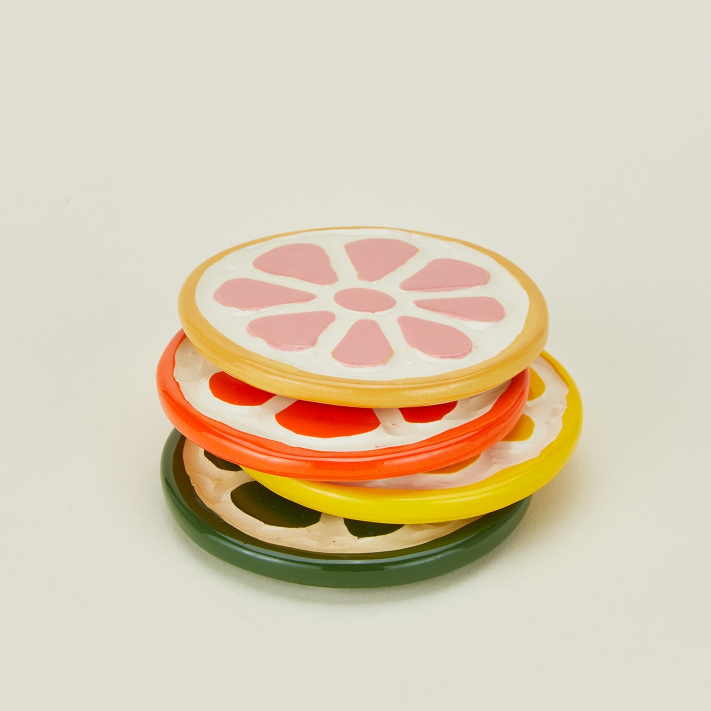 Citrus Ceramic Coasters, Set of 4