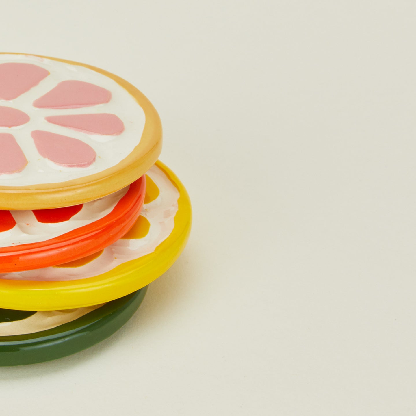 Citrus Ceramic Coasters, Set of 4