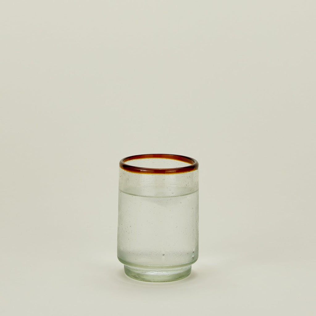 Color Rim Stacking Glass - Amber
