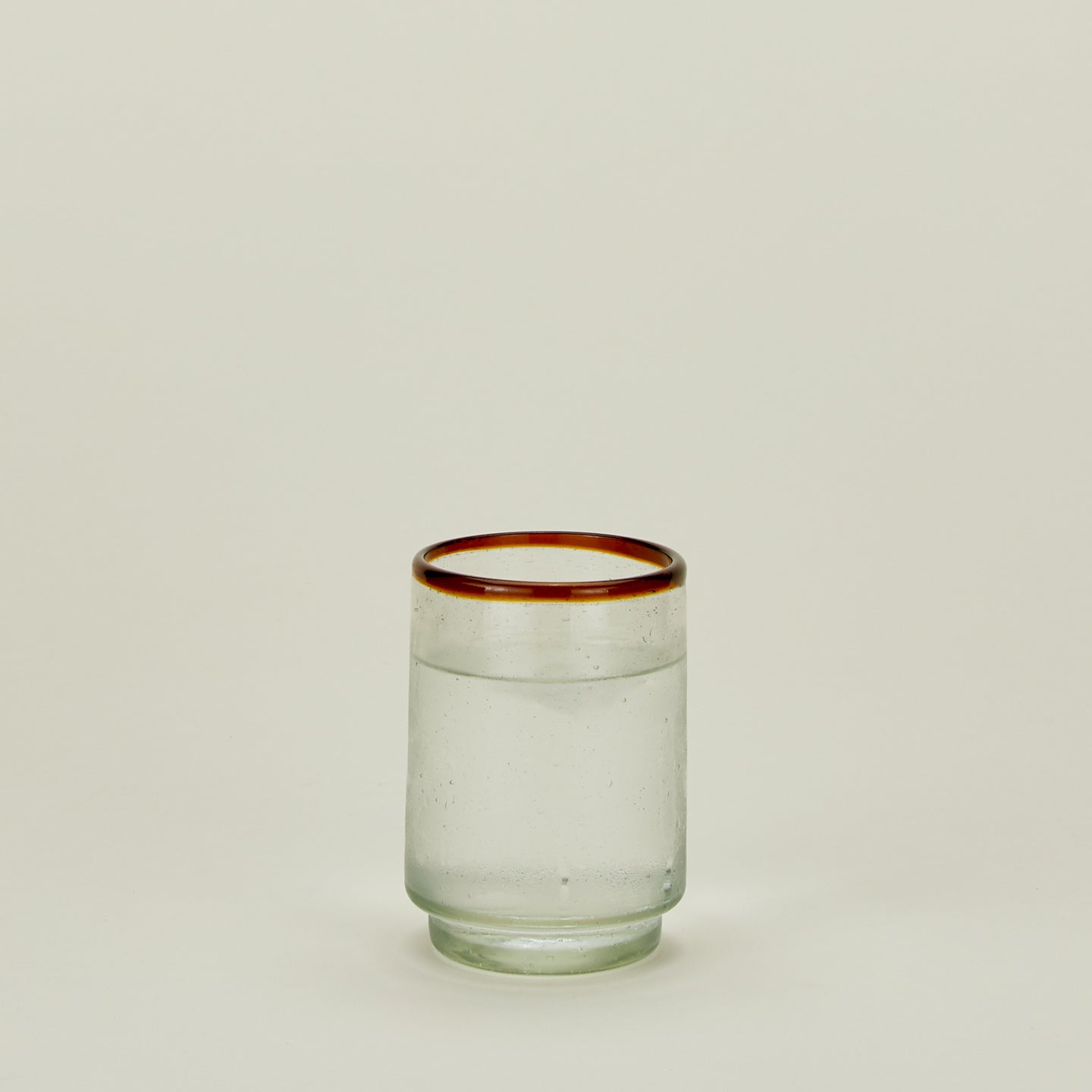 Color Rim Stacking Glass - Amber