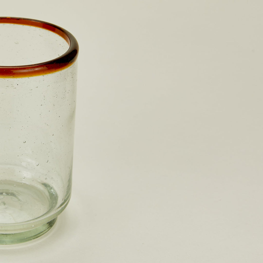 Color Rim Stacking Glass - Amber