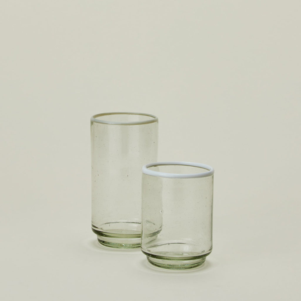 Color Rim Stacking Glass - White