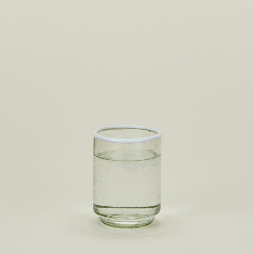 Color Rim Stacking Glass - White