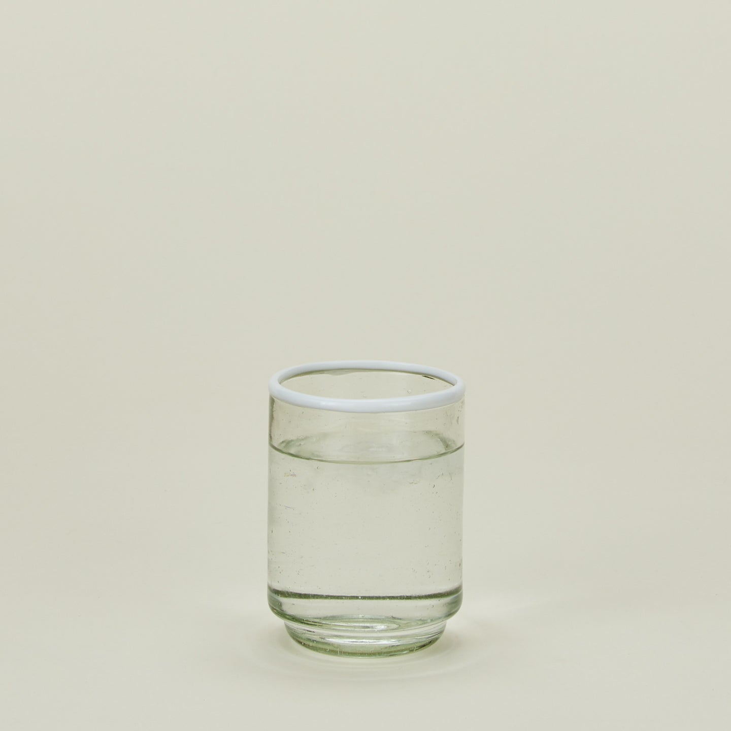 Color Rim Stacking Glass - White