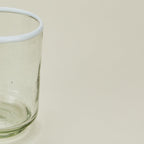 Color Rim Stacking Glass - White